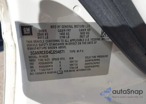 2012 Buick Enclave Leather z USA, uszkodzony, nr VIN 5GAKRCED4CJ294871